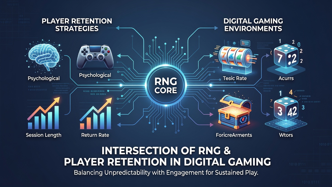 Diagram over hvordan RNG-data feeds ind i fastholdelsesalgoritmer i gaming